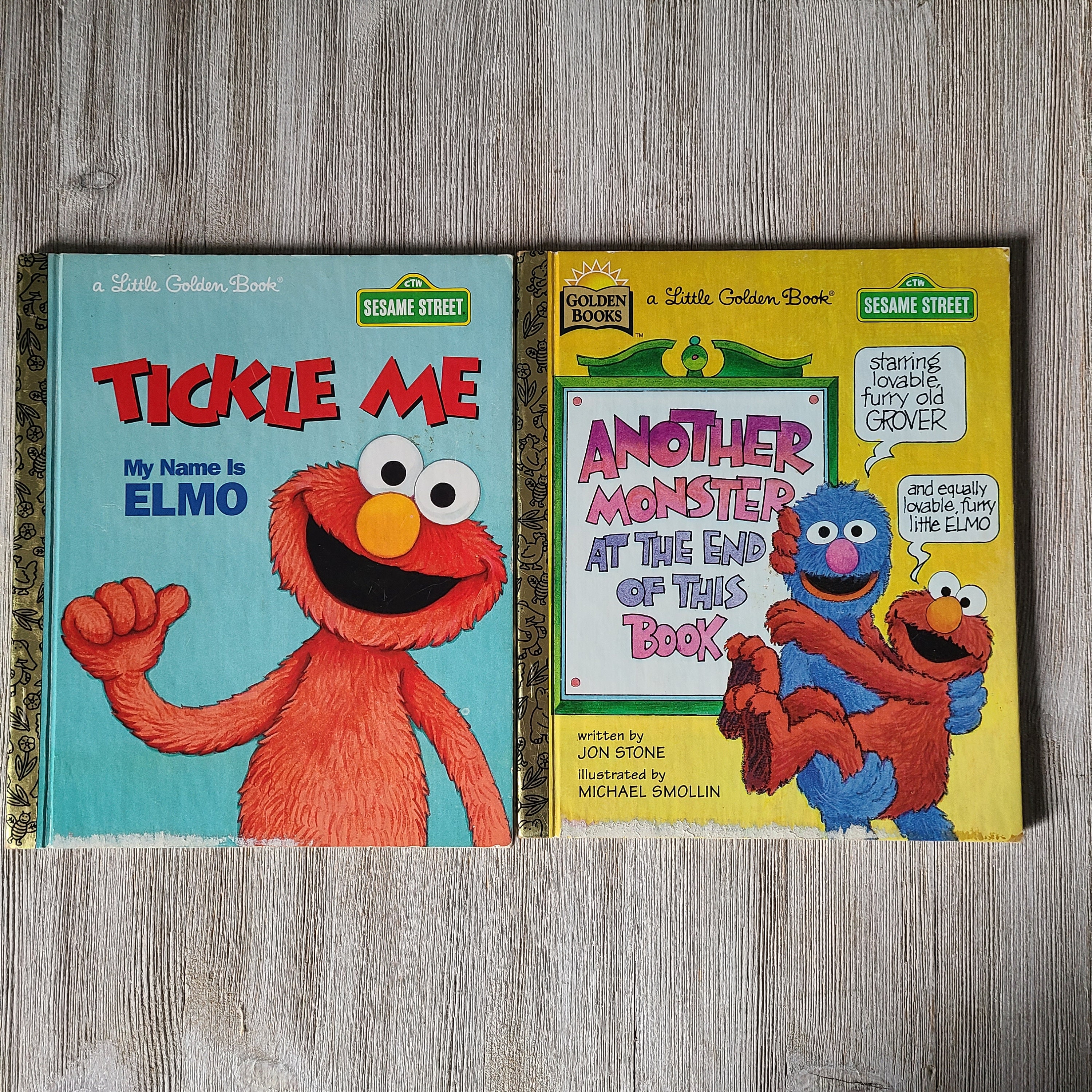 Vintage Tickle Me Elmo Book 1990's A Little Golden Sesame Street