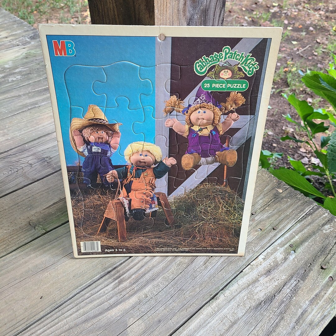 Cabbage Patch Table Vintage Cabbage Patch Kids Puzzle 1980s Cabbage Patch Farm Puzzle ...