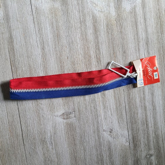 Vintage Zipper 1960s Zipper Red, White,and Blue Zipper 70s Groovy