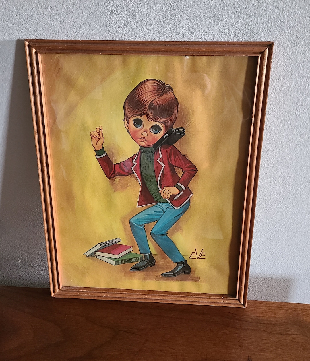 BIG EYES GIG ヴィンテージ レトロ 60s 絵 壁掛け アート Vintage Big Eye Boy Dancing to the Radio 1960's Big Eye