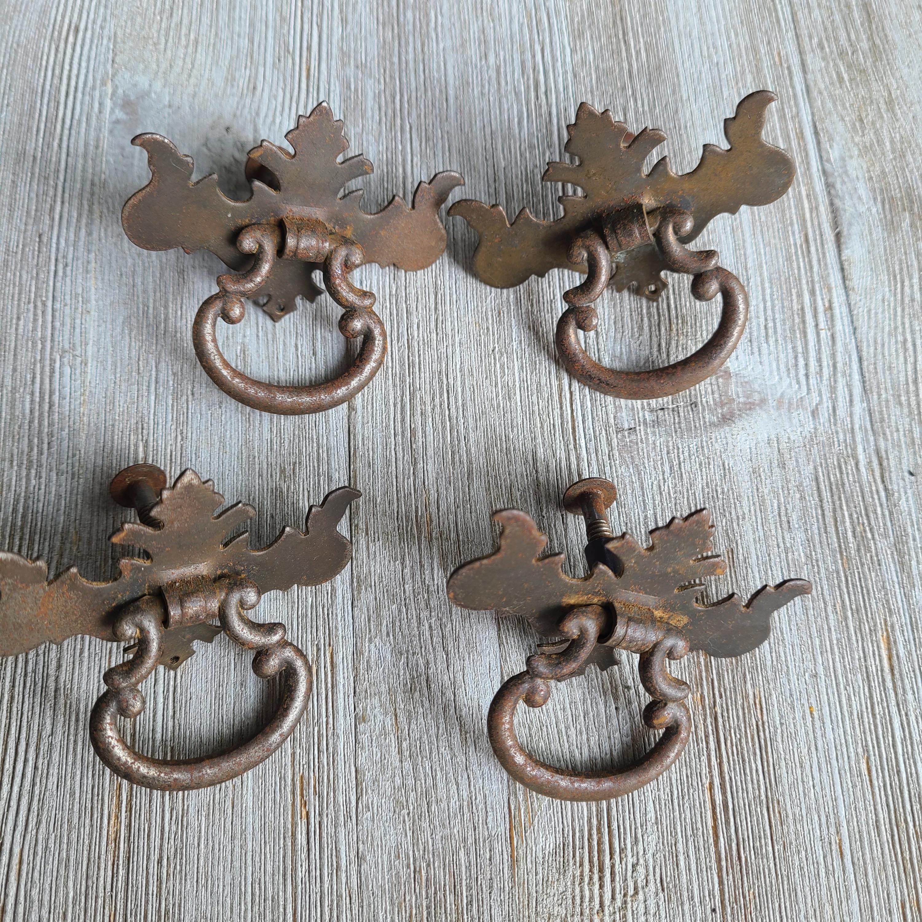 Vintage Rustic Drawer Pulls Set of 4 Gold Tone Drawer Pulls Metal ...