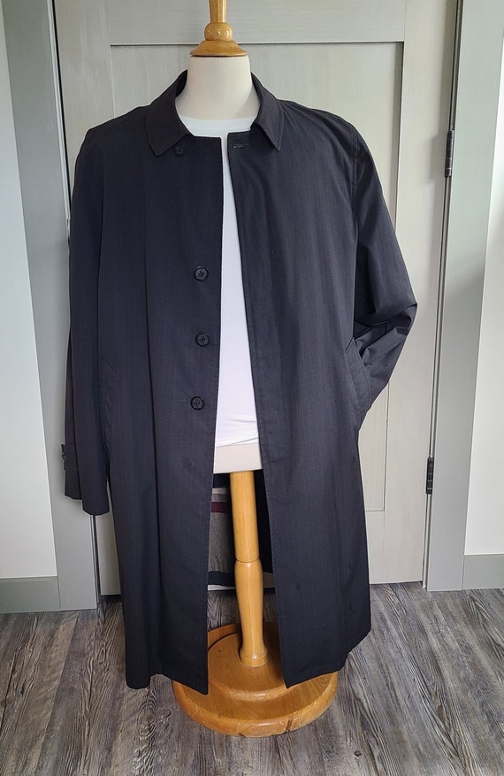 Vintage Overcoat 1960s Raincoat Mens Outerwear Nav