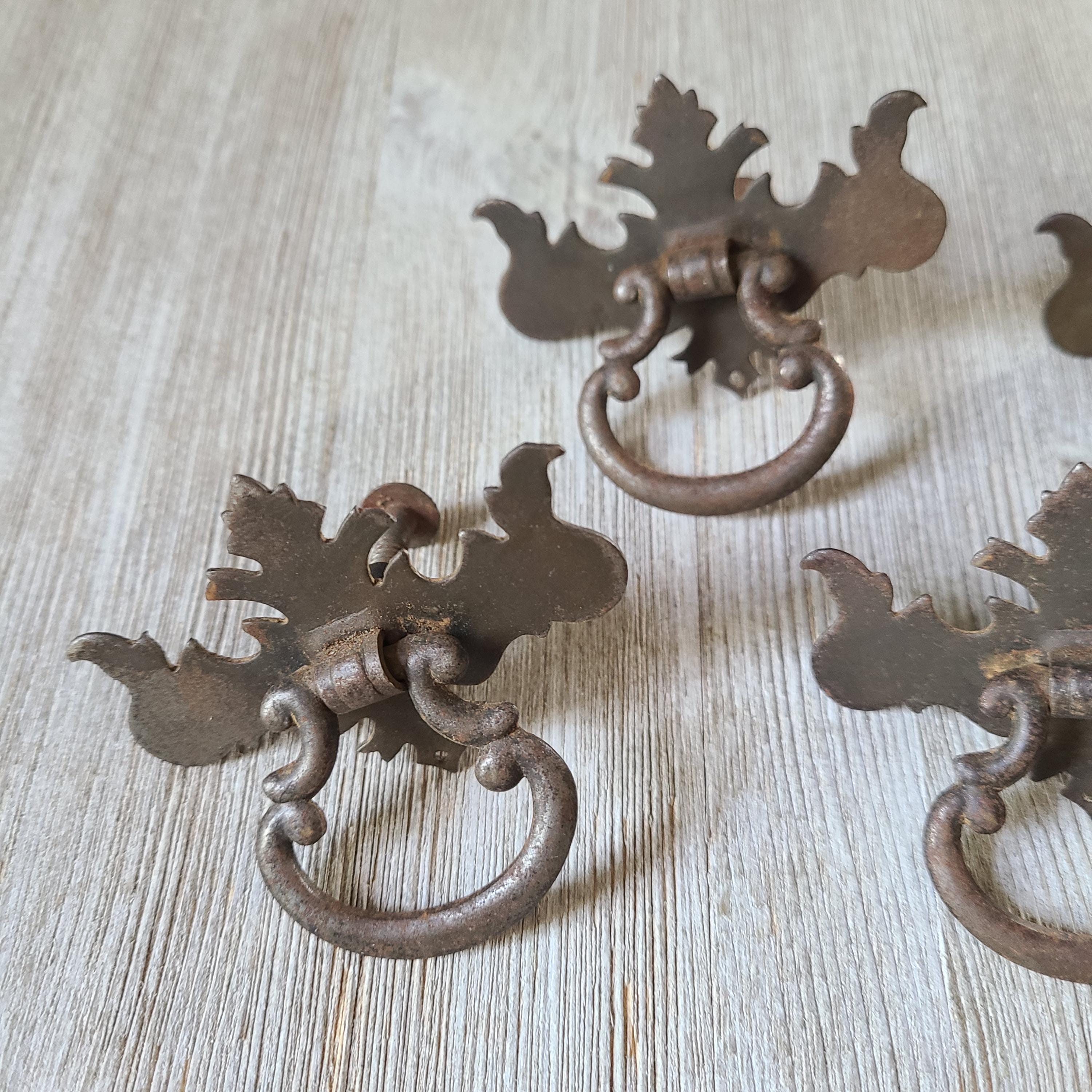 Vintage Rustic Drawer Pulls Set of 4 Gold Tone Drawer Pulls Metal ...