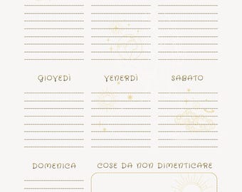 Planner settimanale minimal StellarDream