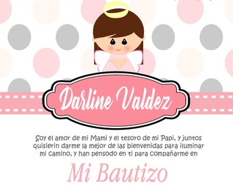 Tarjetas de Bautizo, Invitaciones de Bautismo Recuardos Personalizados  que Imprimes en Casa