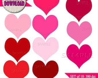 Love Hearts Clipart, pink hearts clipart, love heart clipart, clip art, valentines day, valentines clipart, Personal and Commercial Use PNG