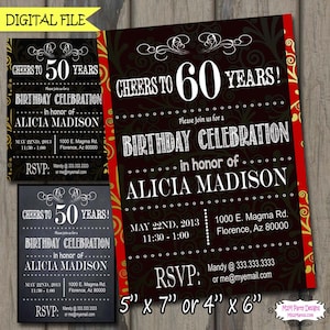 Aged to Perfection 30 40 50 60 70 80 90 Years, Adult Birthday Party, Black Printable 30th 40th 50th 60th Surprise Birthday ANY AGE image 4