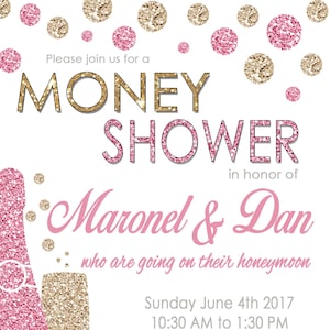 Geldparty Einladung. Flitterwochen Shower. Braut Shower Einladung. Babyparty. Personalisiert PRINTABLE Shower Brautdusche