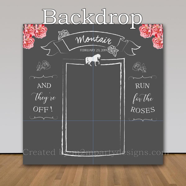 Kentucky Derby Custom Party Photo backdrop. Custom Design Birthday Photo, Shower, Wedding, Office Party - Printable Backdrop Digital