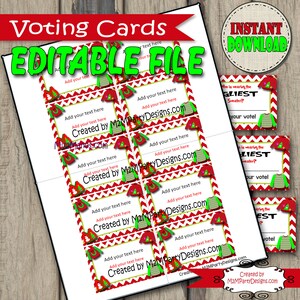 INSTANT DOWNLOAD brutto modificabile abbigliamento festivo natale maglione maglia insieme di schede di voto del rettangolo 10 3.5 da 2 pollici Digital Download