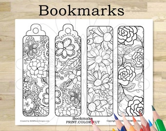 Flower bookmark coloring bookmarks Adult Bookmark, Spring coloring bookmarks, kids printable bookmarks to color planner bookmark