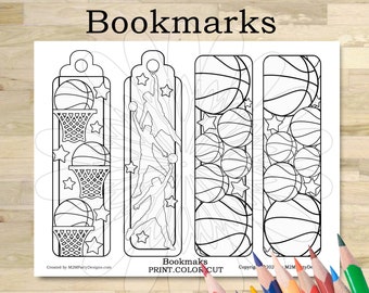 basketball bookmark coloring bookmarks bookmark back to etsy