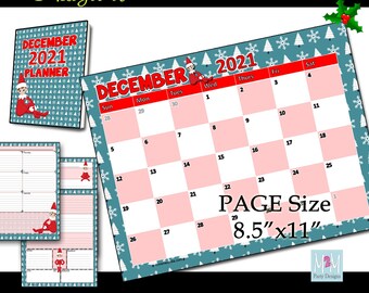 Printable Christmas Calendar and  Planner, ELF Theme, Digital Weekly Planner, EDTIABLE December Calendar - 8.5x11 Instant Download