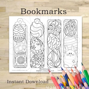 Easter bookmark coloring bookmarks Bookmark, Spring Holiday coloring bookmarks, kids printable bookmarks to color planner bookmark