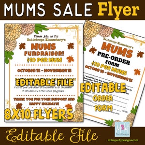 Mum Sale Flyer and Tickets School Event, Pto, Pta INSTANT DOWNLOAD DIY 8x10 inch Instant Download