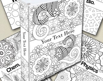 binder covers science student teacher editable printable set etsy