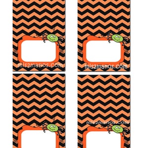 Set di carte buffet stampabili per tenda alimentare per feste di Halloween, set di 4 carte alimentari vuote, download istantaneo
