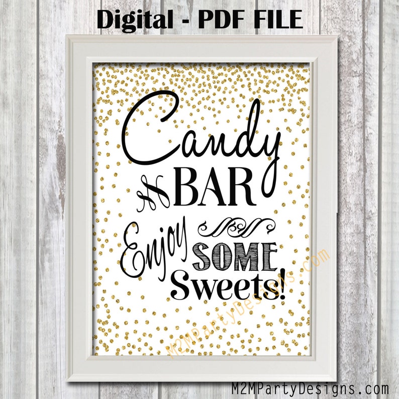 Chalkboard Candy Bar Printable Sign Chalkboard Candy Buffet Etsy