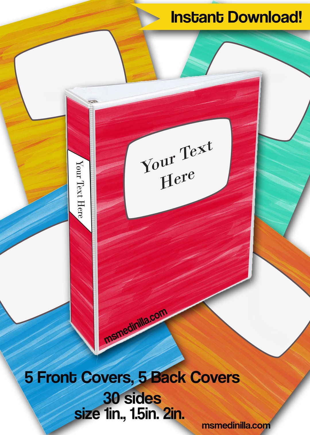 Watercolor Binder Cover Download. Student. Teacher Editable Printable