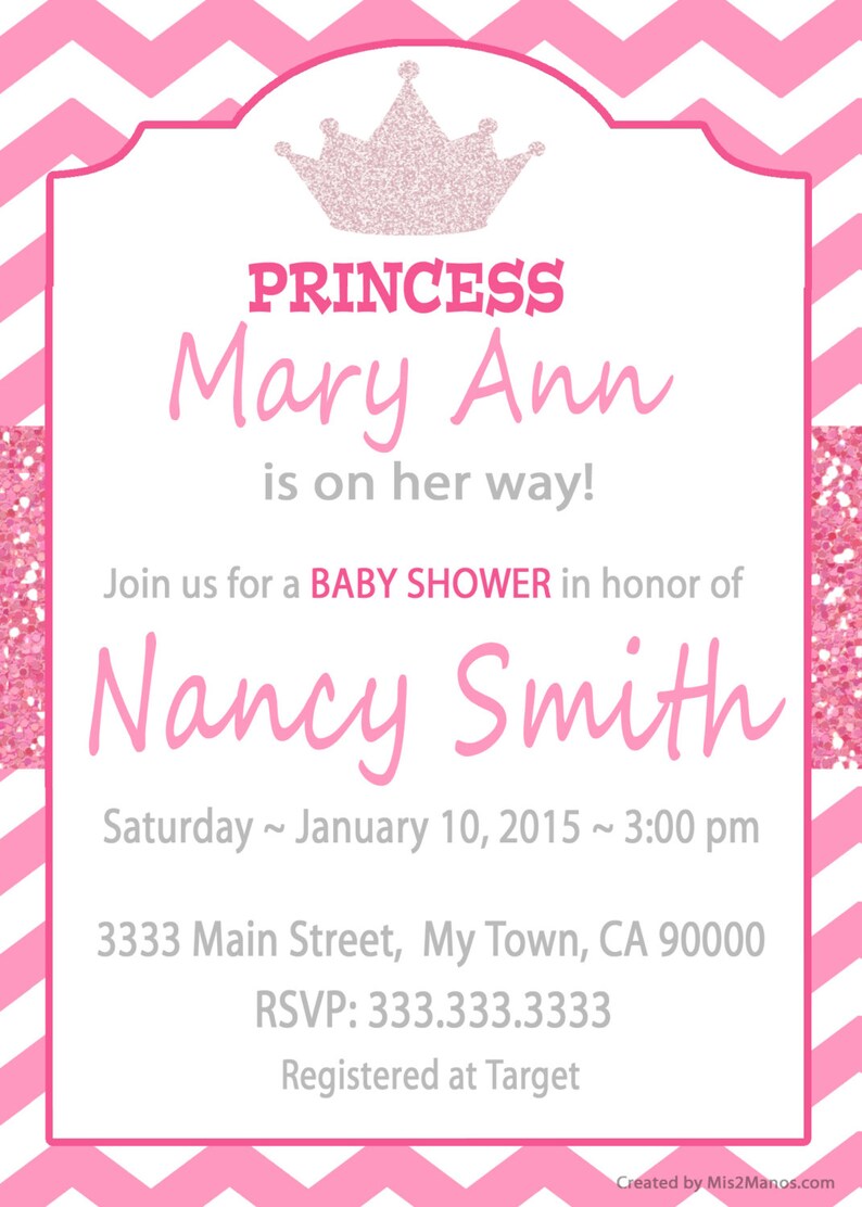 Invitaciones De Princesa Crown Baby Shower De Nina O Archivo Etsy Invitaciones De Princesa Crown Baby Shower De Nina O Archivo Etsy