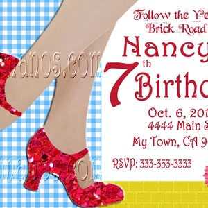 Dorothy Invitations Personalized Wizard of Oz Inspired Party Instant Download
