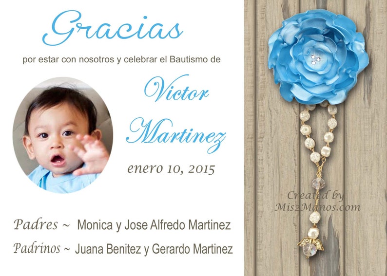 Tarjetas de Bautizo y Comunion Invitaciones de Bautismo Etsy España