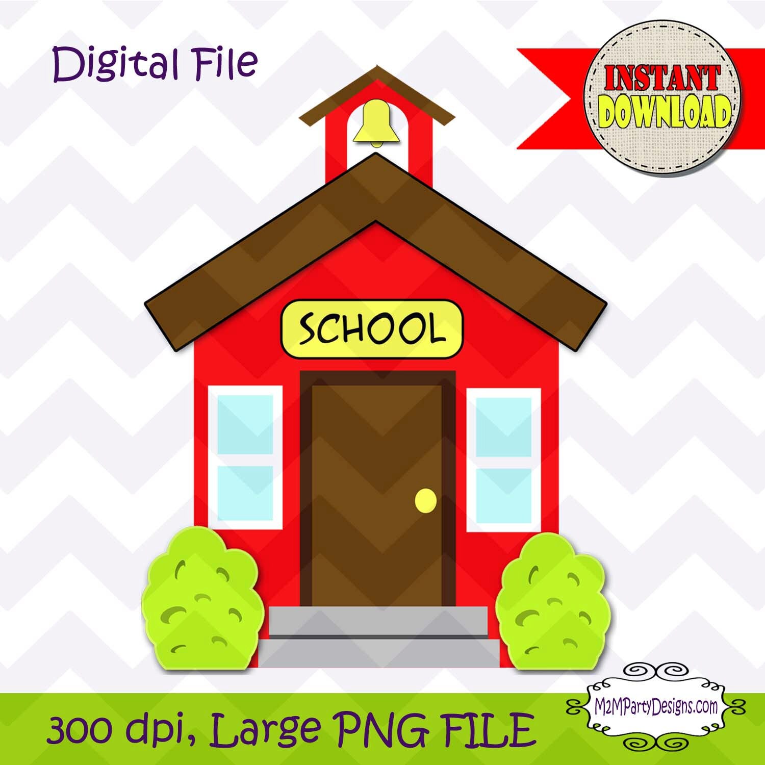 Schoolhouse School Learning Digital Clipart PU / CU Digital Etsy