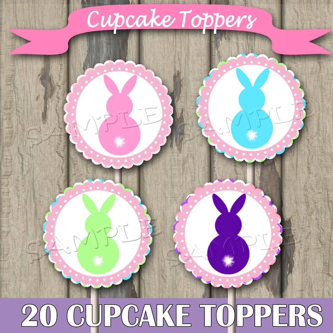 Easter Cupcake Toppers Instant Download Printable DIY Set of 20 - Etsy