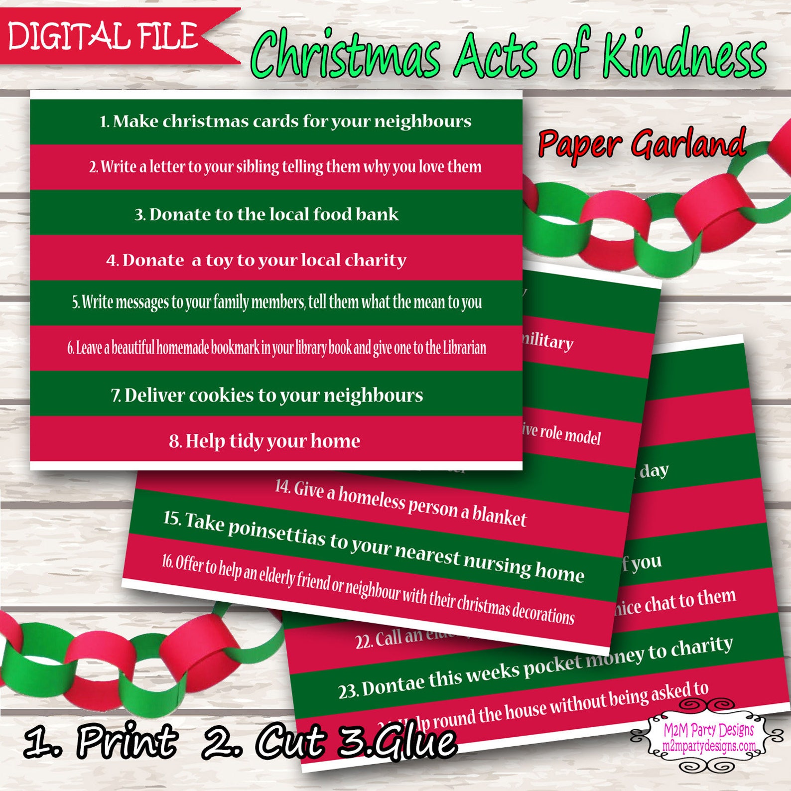 Printable Advent Calendar DIY Advent Calendar Christmas Etsy