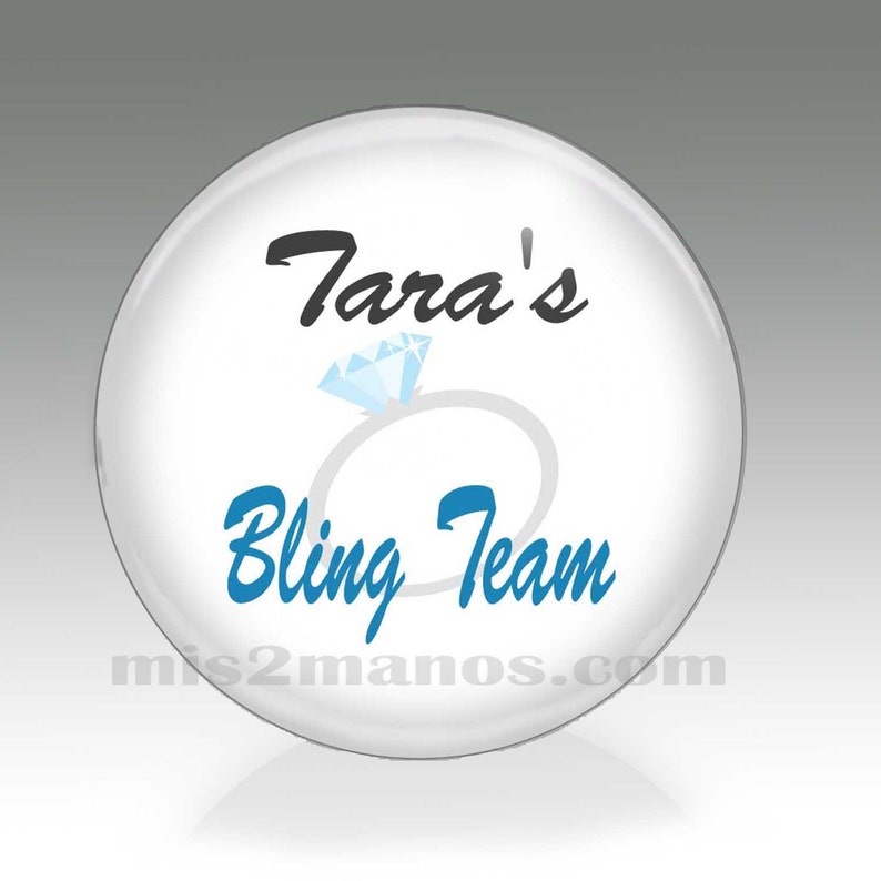 Team Bride Pin Button for Wedding, SET of 10 buttons 1.5 inch Buttons image 4