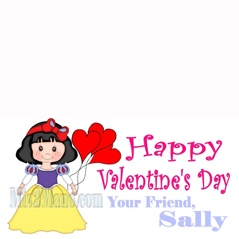 Princess Treat Bag Topper Candy Bag Favors Valentine's Day Printable Print At Home Valentine DIY image 4