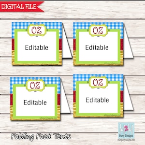 Gelbe Brick Road Zauberer von Oz inspiriert Essen Zelt druckbare Buffet Karten Set von 4 leere Essen Karten Instant Download
