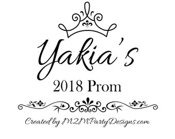 Custom Prom Logo Design: Party Monogram (Digital Printable)