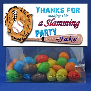 PRINTABLE CANDY BAGS Baseball Party Favors Treat Bag Topper - 6er Set
