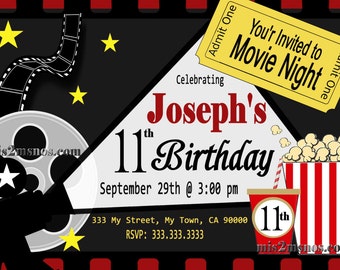 Movie Ticket Red Carpet Party Invitation Printable Invitation DIY Instant Download Editable File