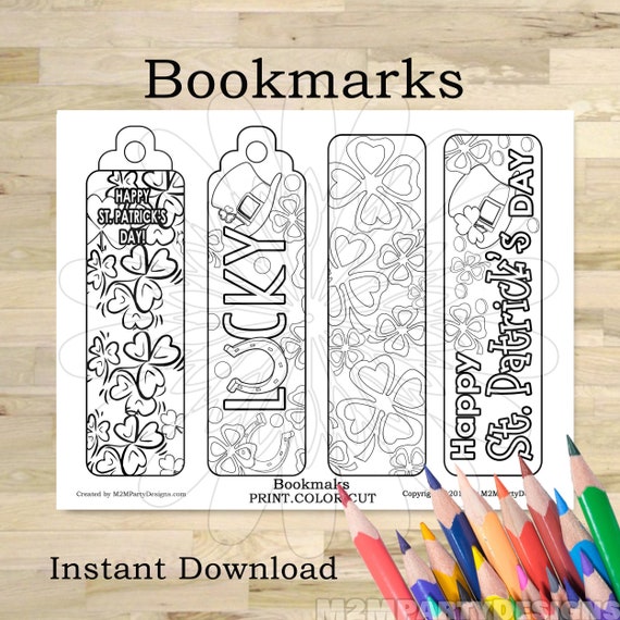 St. Patrick's Day bookmark coloring bookmarks Bookmark