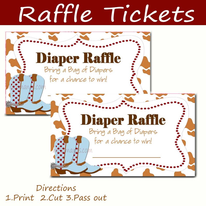 Western Baby Shower Diaper Raffle Baby Shower Set of 10 Etsy