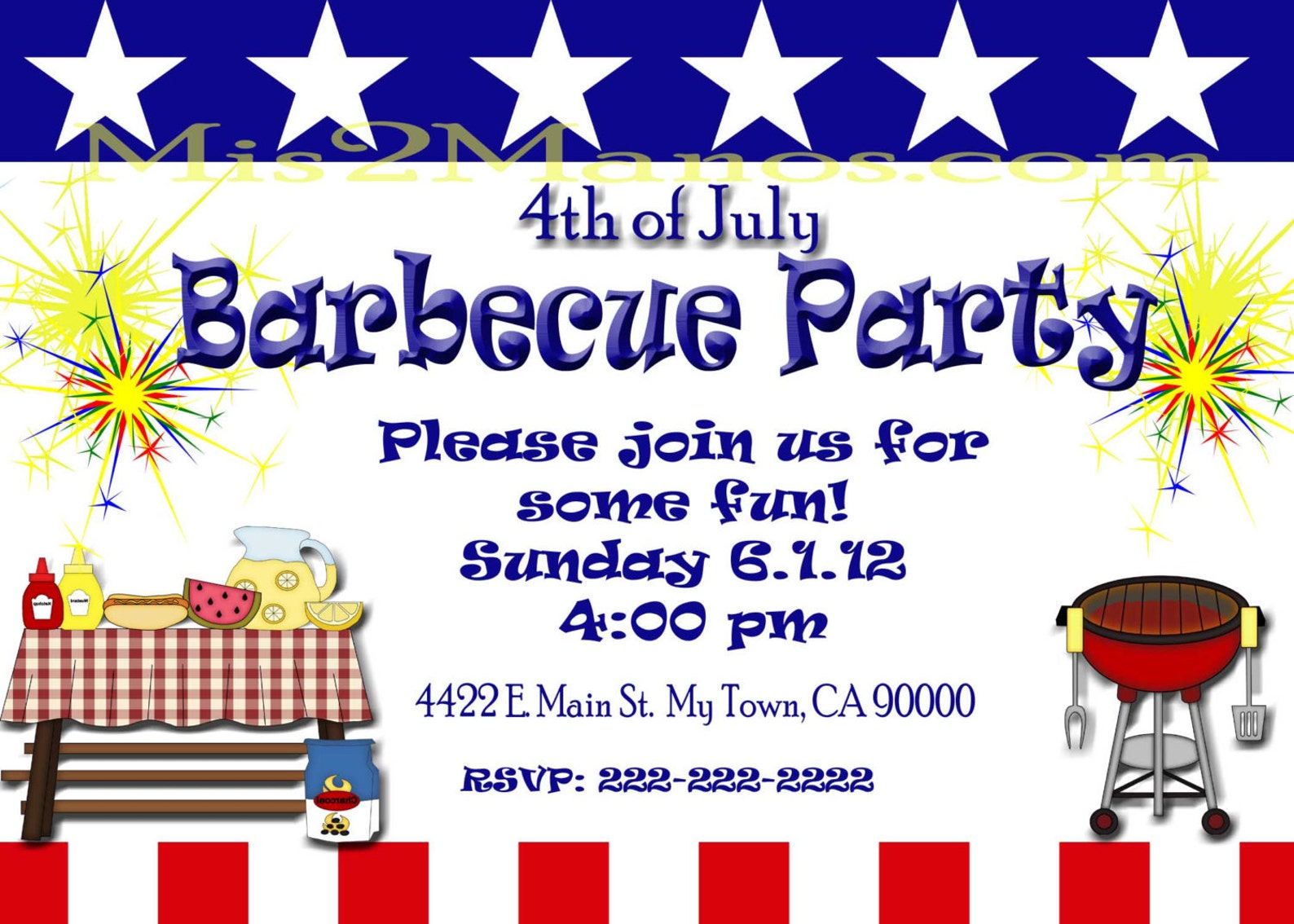 BBQ Invitations Diy Printable Barbecue Party Invites | Etsy