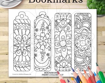 Mandala Coloring Bookmarks, Printable DIY Activity (PDF)