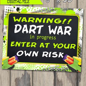 Dart Wars Party Welcome Sign DESCARGA INSTANTE Listo para imprimir signo exterior, signo de bienvenida de pizarra imprimible, signo enmarcable digital