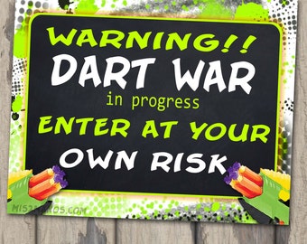 Dart Wars Party Welcome Sign INSTANT DOWNLOAD Ready to print Outside Sign, Printable Chalkboard Welcome Sign, Frameable Sign Digital