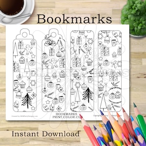 Christmas bookmark coloring bookmarks Bookmark, Winter Holiday coloring bookmarks, kids printable bookmarks to color planner bookmark