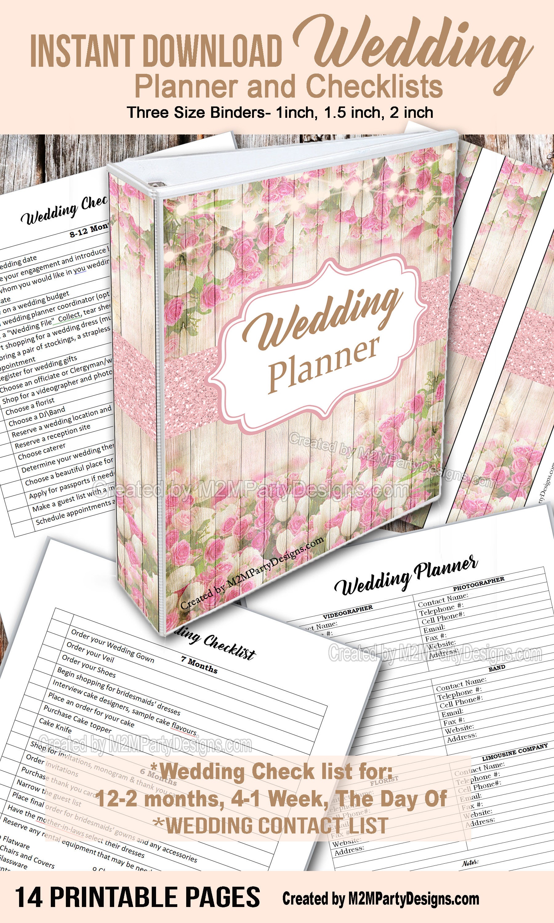Free Printable Wedding Planner for Wedding Binder!