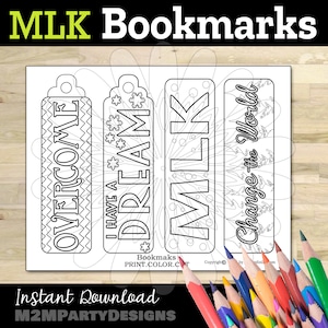 Martin Luther King Jr. bookmark coloring bookmarks Bookmark, MLK coloring bookmarks, kids printable bookmarks to color planner bookmark