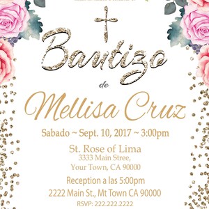 Baptism Invitation Custom Printable Print at Home Personalized ...