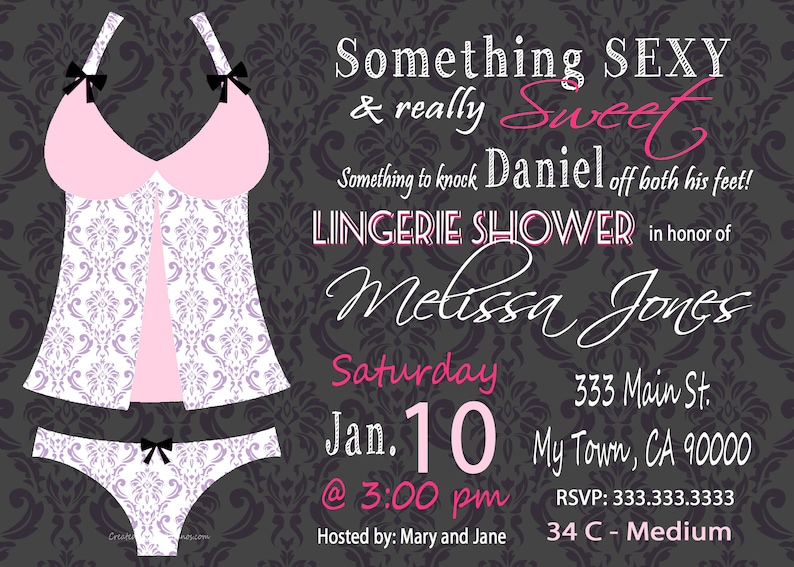 Naughty but Nice Bridal Shower Invitations. Something Sexy Etsy