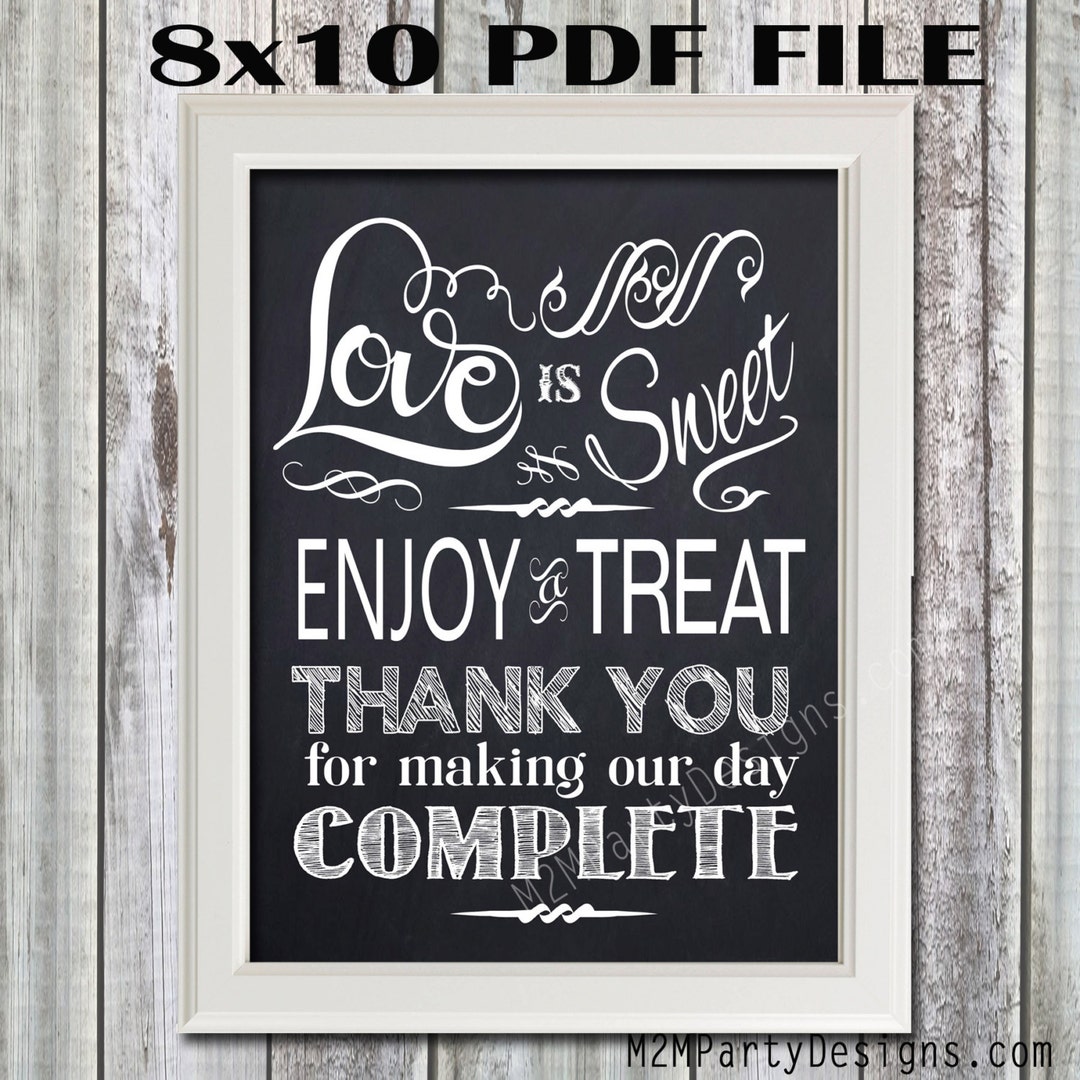 Chalkboard Wedding Sign, Printable Wedding Sign, Chalkboard Wedding ...