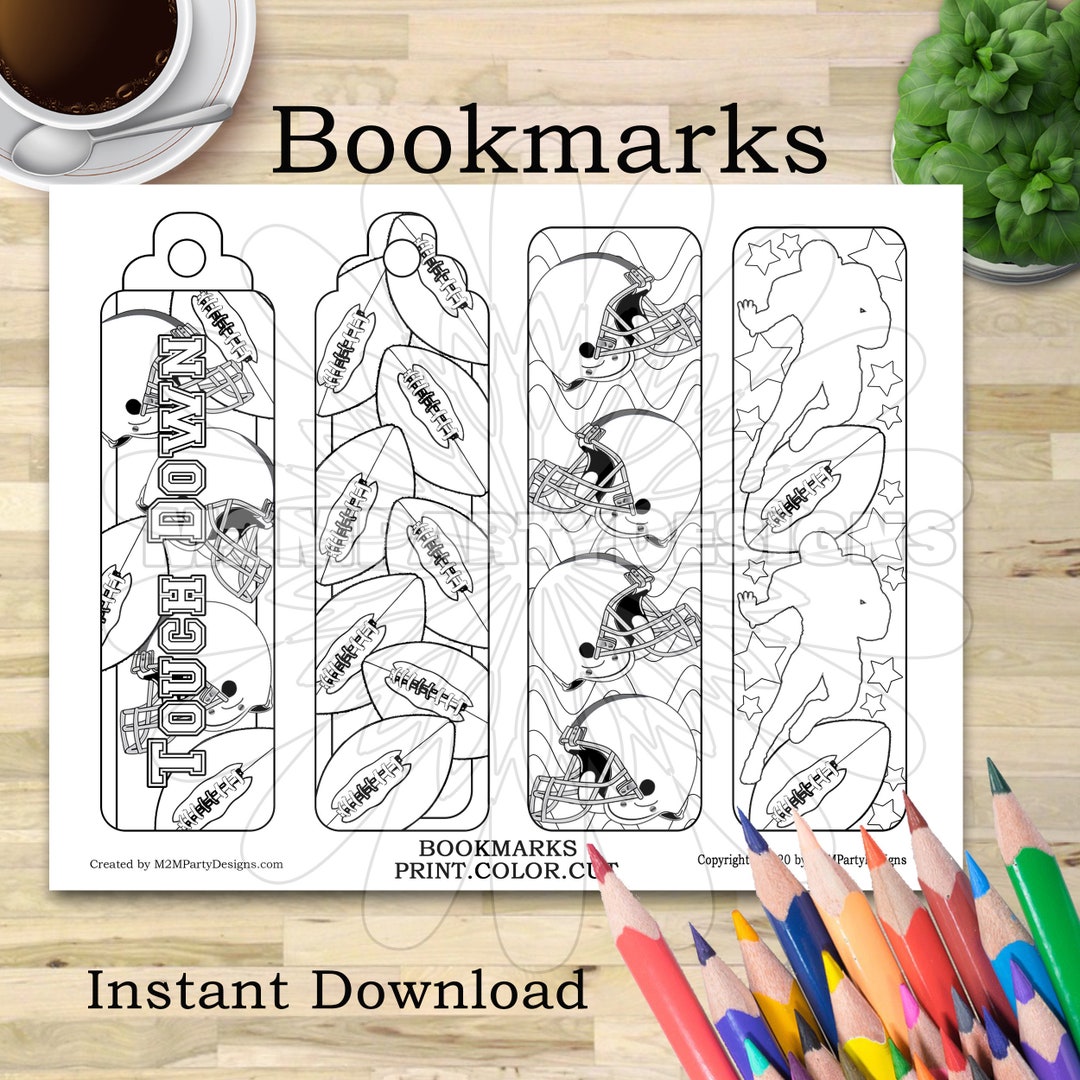 Football Bookmark Coloring Bookmarks Bookmark, Kids Coloring Bookmarks ...