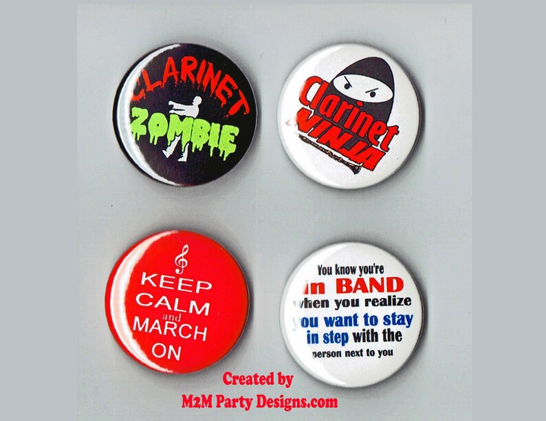 Saxophone Ninja,Sax Zombie, Sax Player Buttons or Magnets size one and a half Buttons Pinback Buttons and Pins SET of 12 image 5