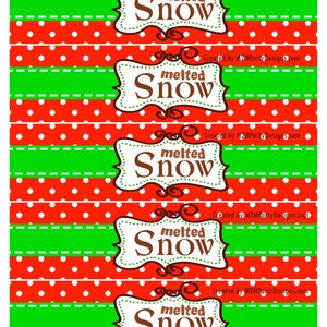 Melted Snow Water Bottle Labels | Printable | Instant Download | Cookies &amp; Hot Cocoa | Christmas ...